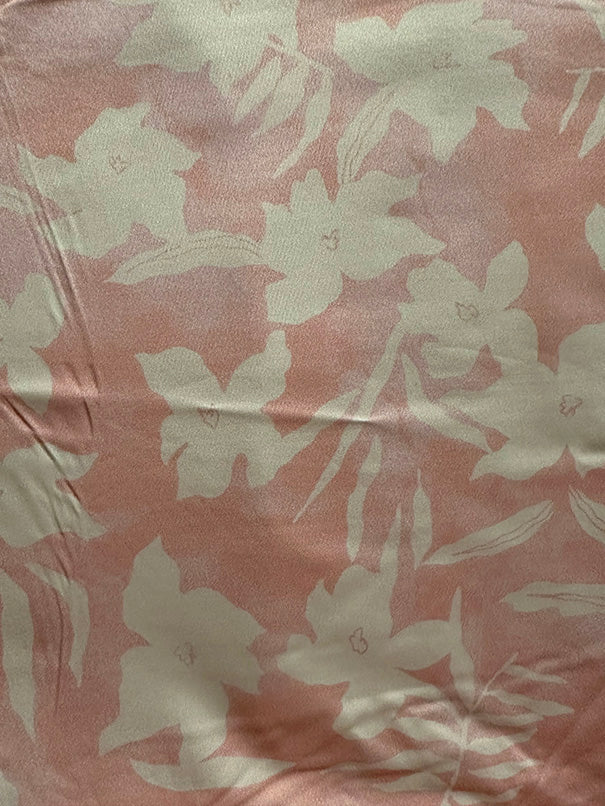1 1/2 YD PC-Pink and Ivory Floral Print ITY Jersey Knit Fabric