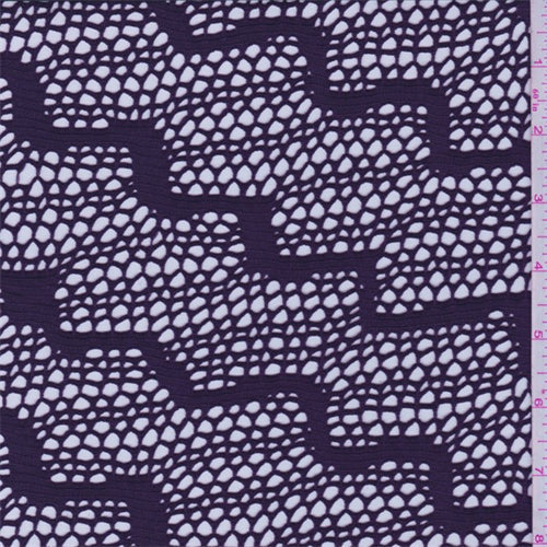 1 3/4 YD PC-Amethyst Wavy Stripe Stretch Lace Fabric