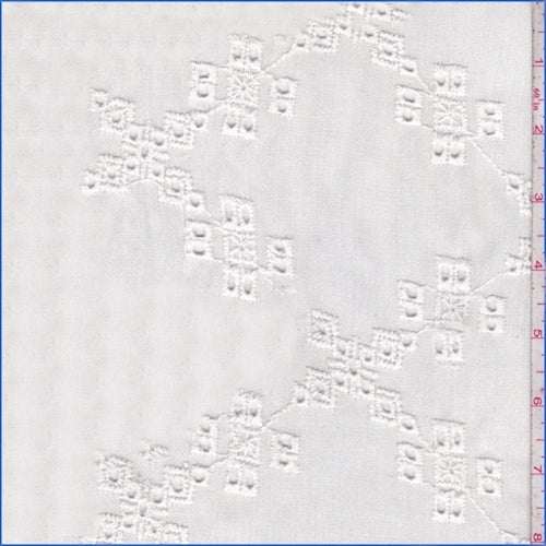 1 3/4 YD PC-White Crinkled Eyelet Gauze Fabric
