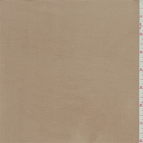 1 3/4 YD PC-Tan Microsuede Knit Fabric