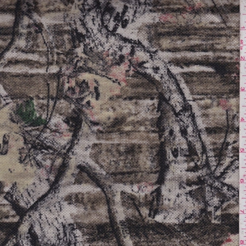 4 YD PC-Beige/Brown Camo Nylon Canvas Indoor/Outdoor Decorating Fabric