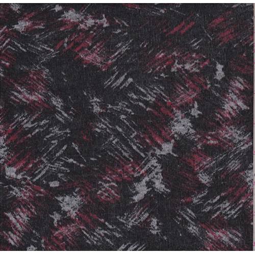 1 3/8 YD PC-Black/Ruby Brushstroke Sweater Knit Fabric