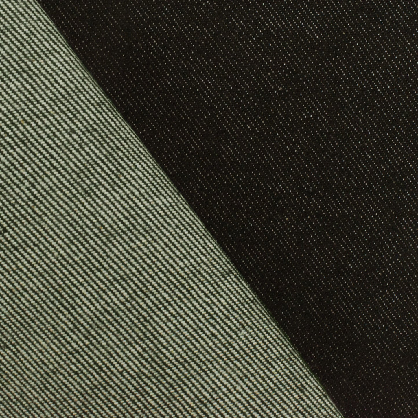 7/8 YD PC-Aged Classic Black-Ivory Cotton Twill Denim Fabric